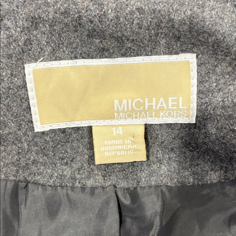 MICHAEL Michael Kors Charcoal Trench Coat with Gold Details - Picture 7 of 14